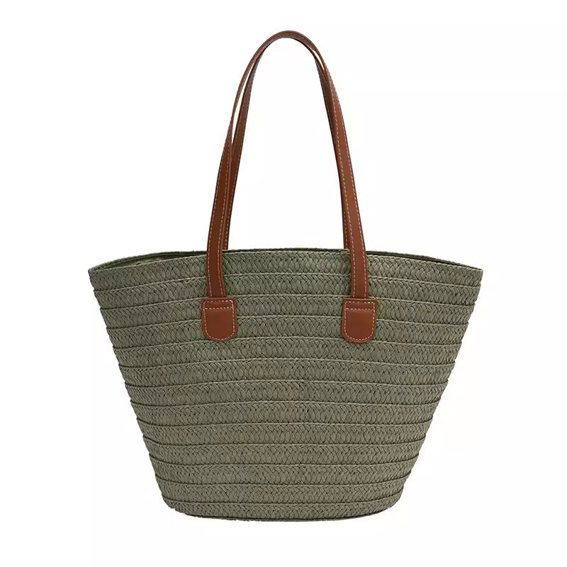 Handcrafted Beach Bag Made of Natural Material with Sturdy Handles Kalsten