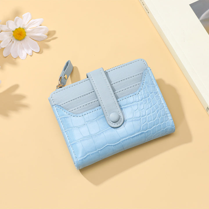 Compact Crocodile-Texture Zip Card Wallet Kalsten