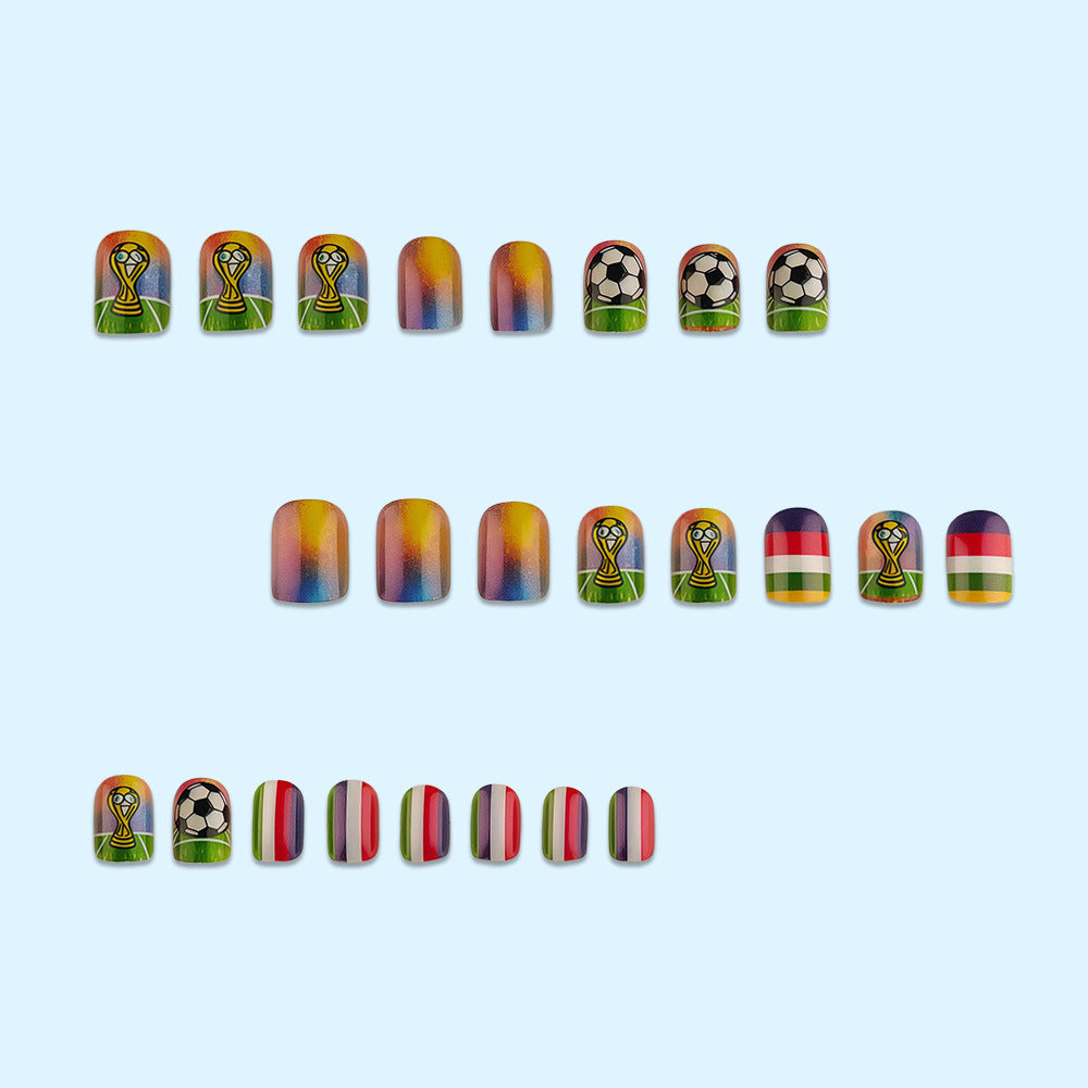 Creative nail art design with football motifs Kalsten