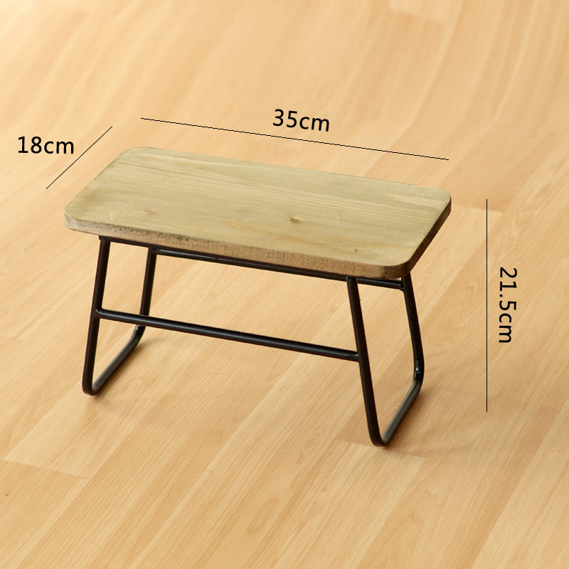 Modern wooden stool with metal frame Kalsten