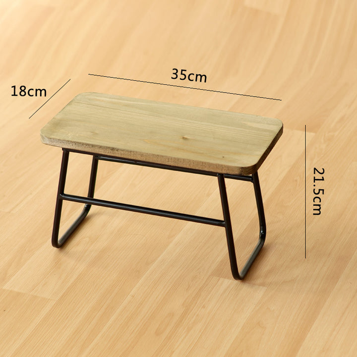 Modern wooden stool with metal frame Kalsten