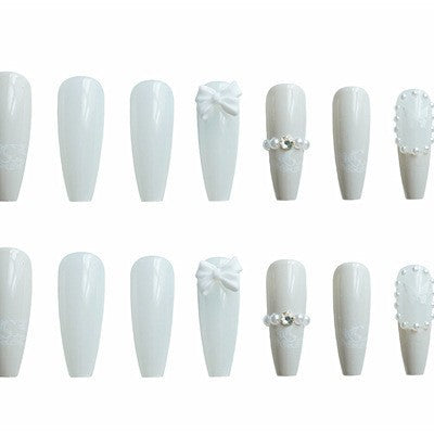 Elegant Decorative Press-On Nail Art Set with Butterfly Accents