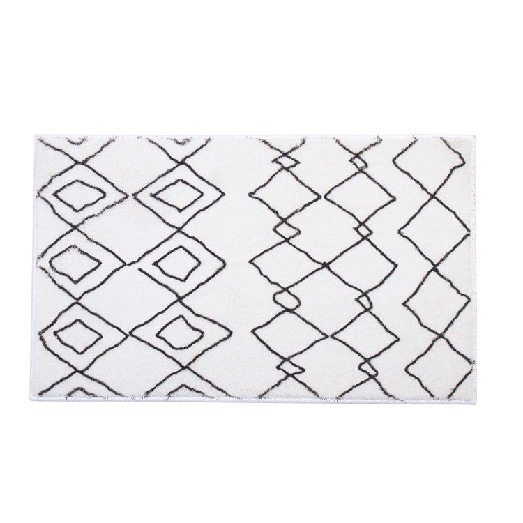 Soft high-pile bath mat rug with Berber-inspired diamond pattern Kalsten
