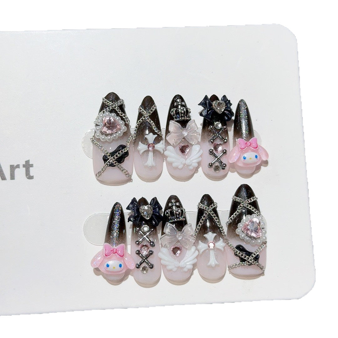 Gothic-Themed Decorative Press-On Nail Set