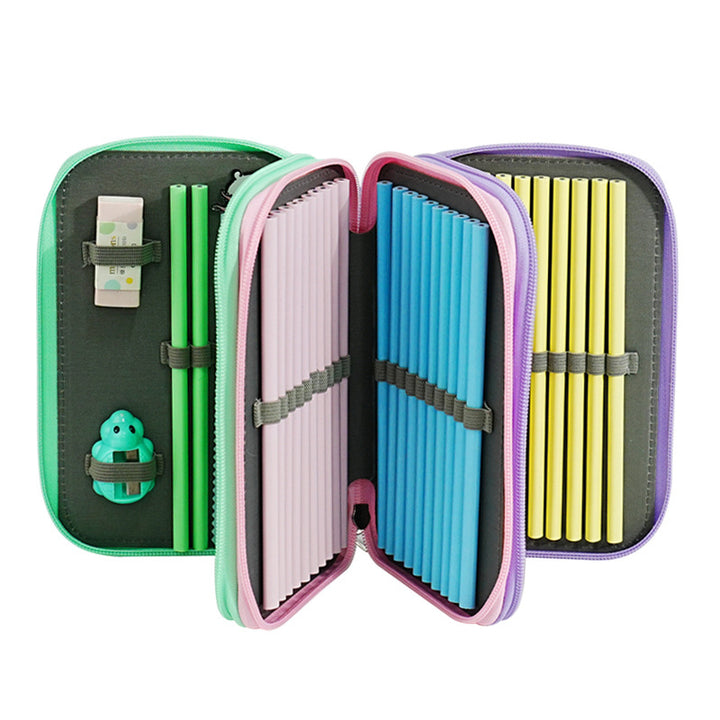 Dinosaur-Themed Dual-Zipper Pencil Case kalsten