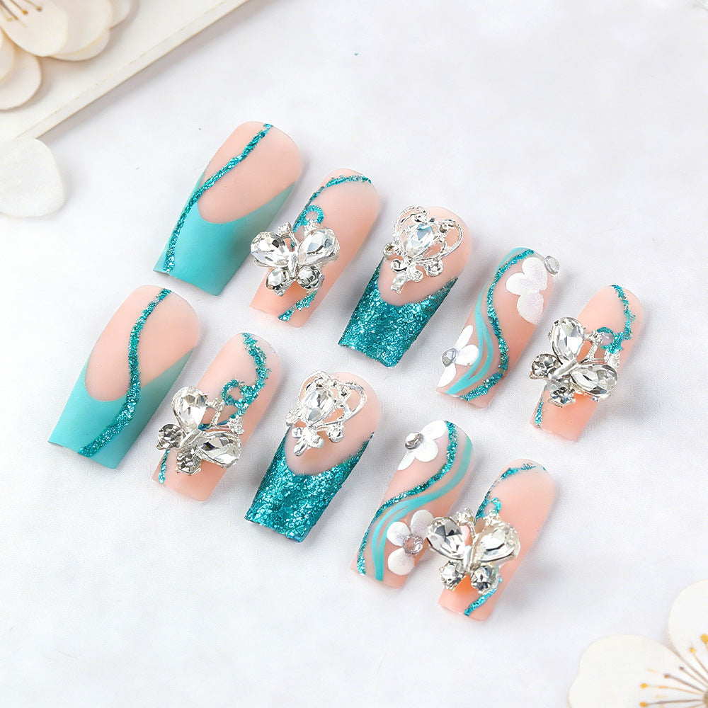 Luxury Crystal-Embellished Press-On Nails Kalsten