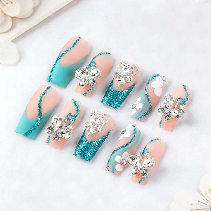 Luxury Crystal-Embellished Press-On Nails Kalsten