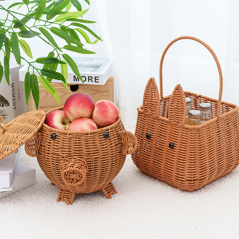 Decorative Animal-Shaped Woven Storage Basket Kalsten