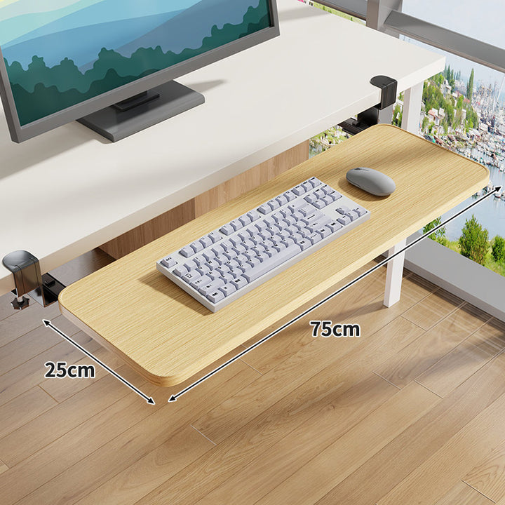 Under-Desk Sliding Ergonomic Keyboard and Mouse Tray with Clamp Mount