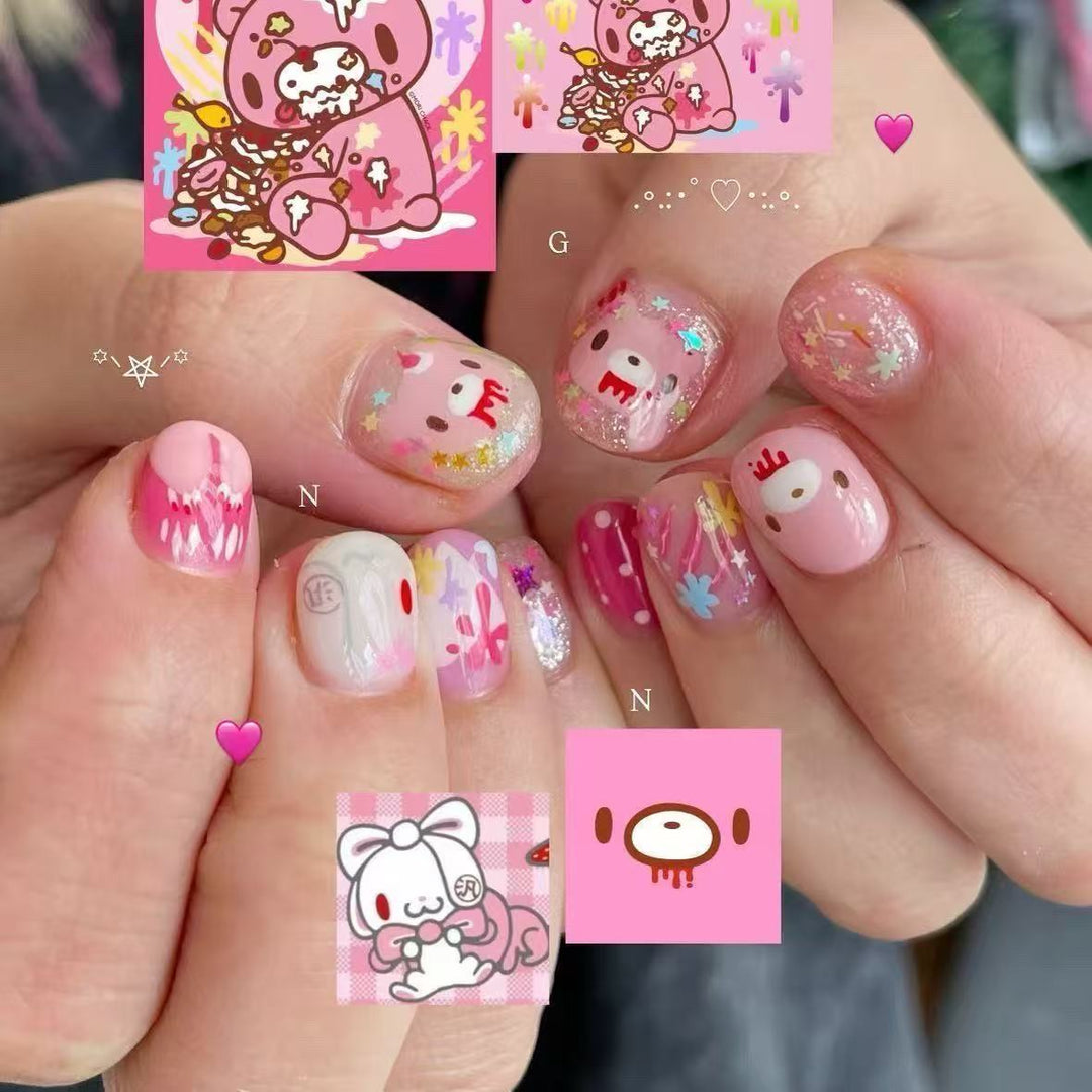 Cute Character Press-On Nail Art Set Kalsten