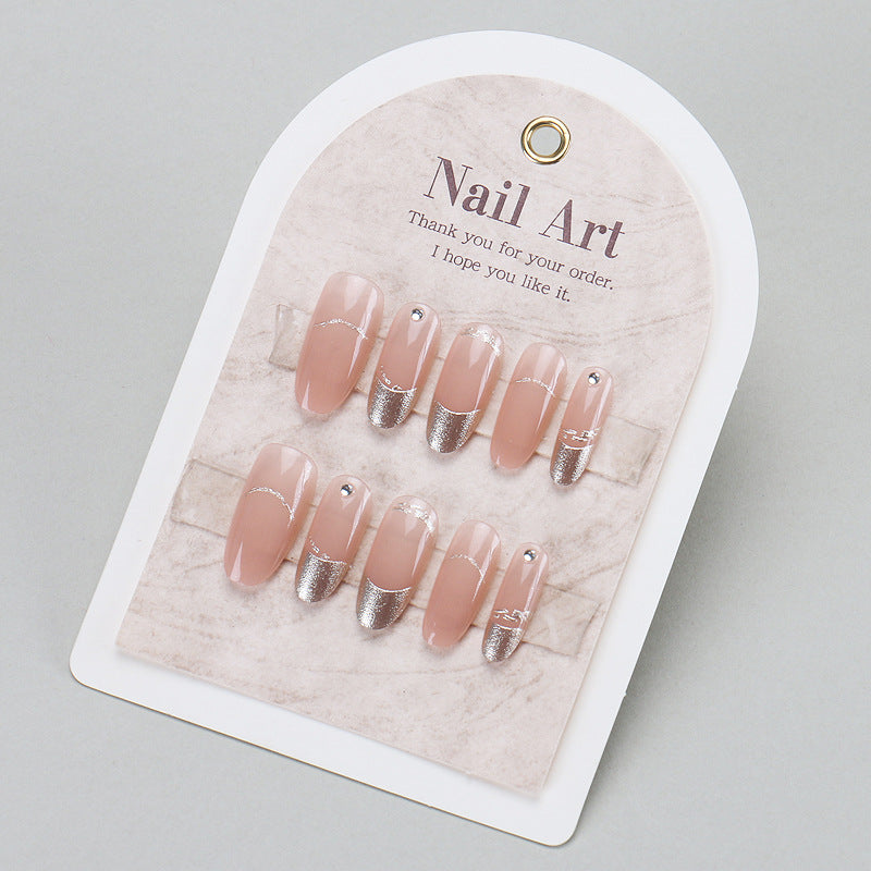 Elegant Press-On Nail Set with Glittery Tips Kalsten