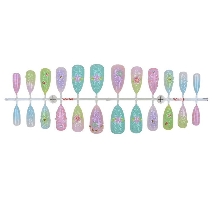Artistic Nature-Inspired Press-On Nail Set Kalsten