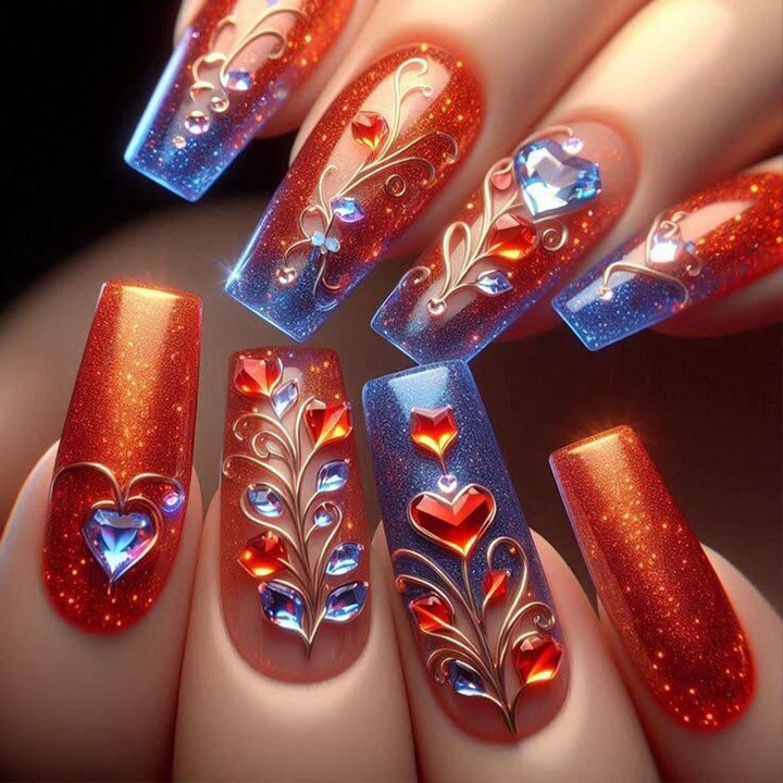 Artificial nails with Romantic Heart Design Kalsten