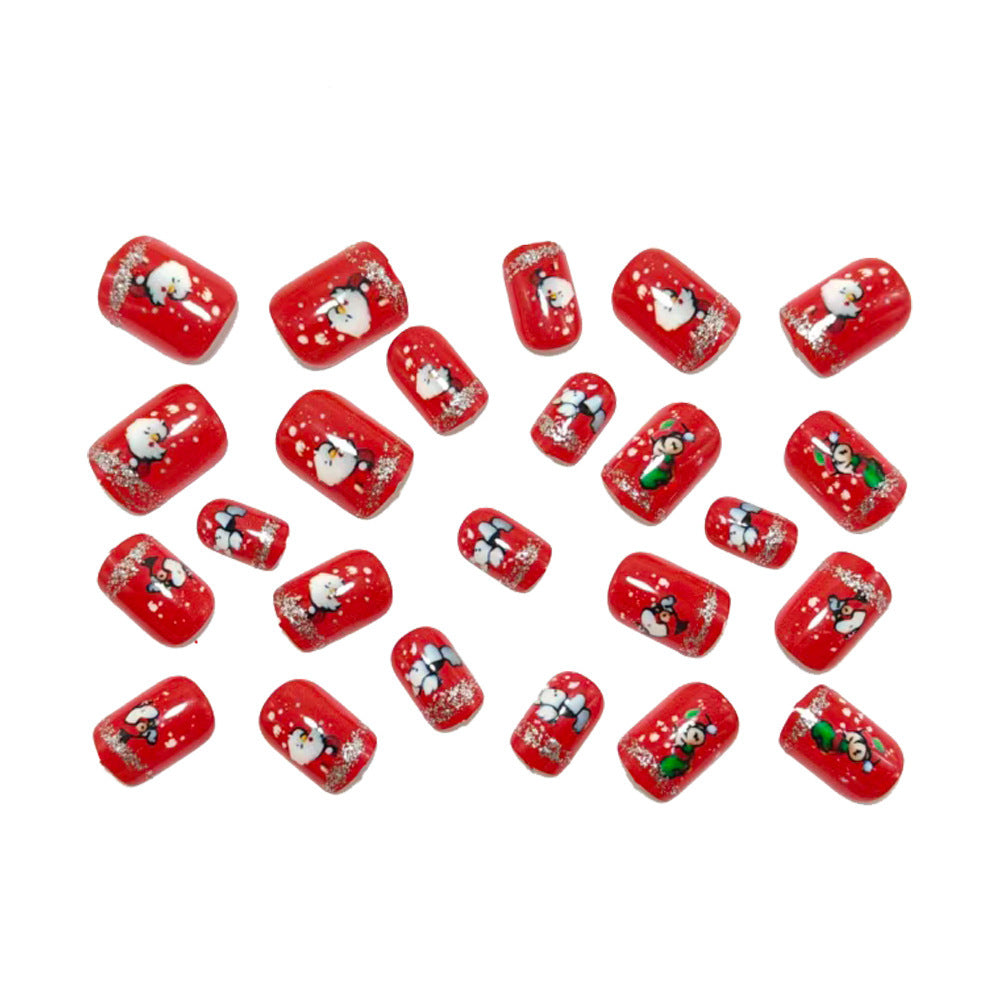 Acrylic nail set with festive Christmas designs Kalsten