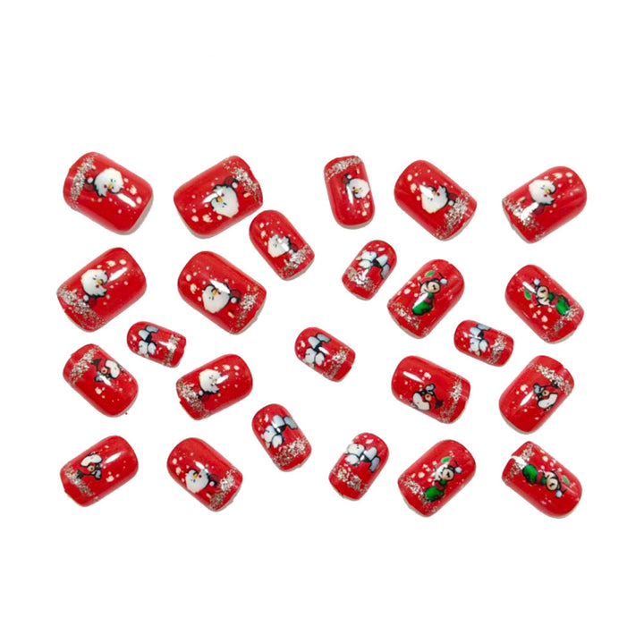 Acrylic nail set with festive Christmas designs Kalsten