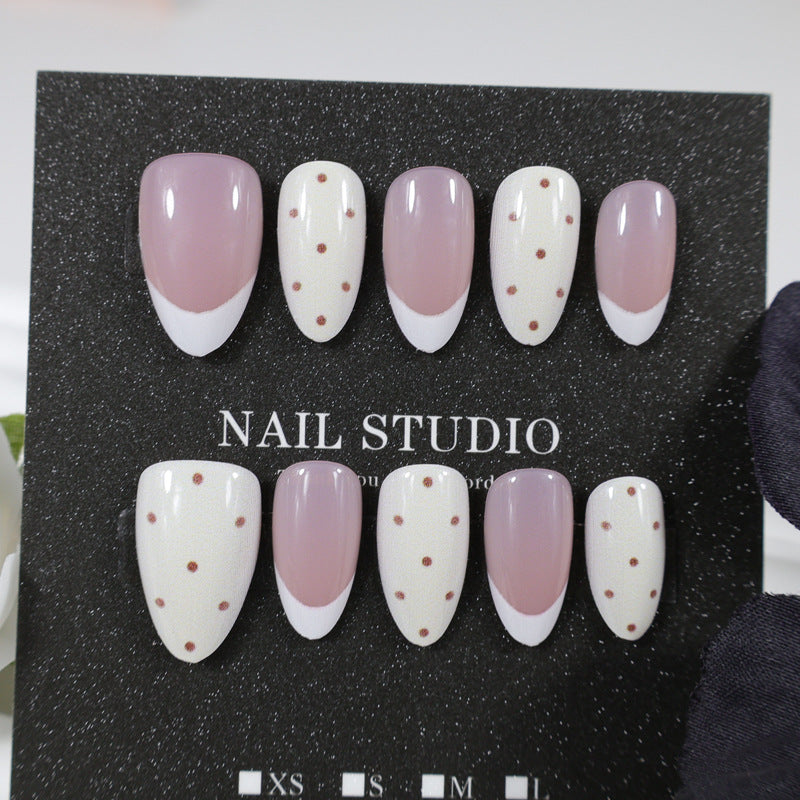 Artificial nails with elegant dots and glamorous accents Kalsten