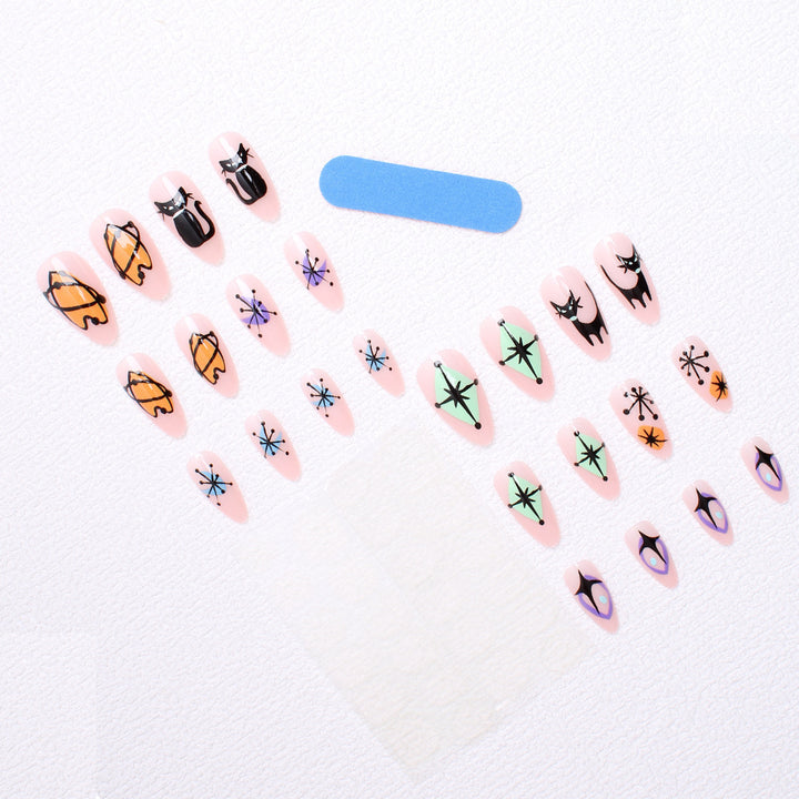 Artificial nail set with artistic Halloween designs Kalsten