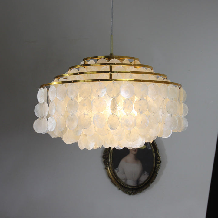 Modern Capiz Shell Pendant Light