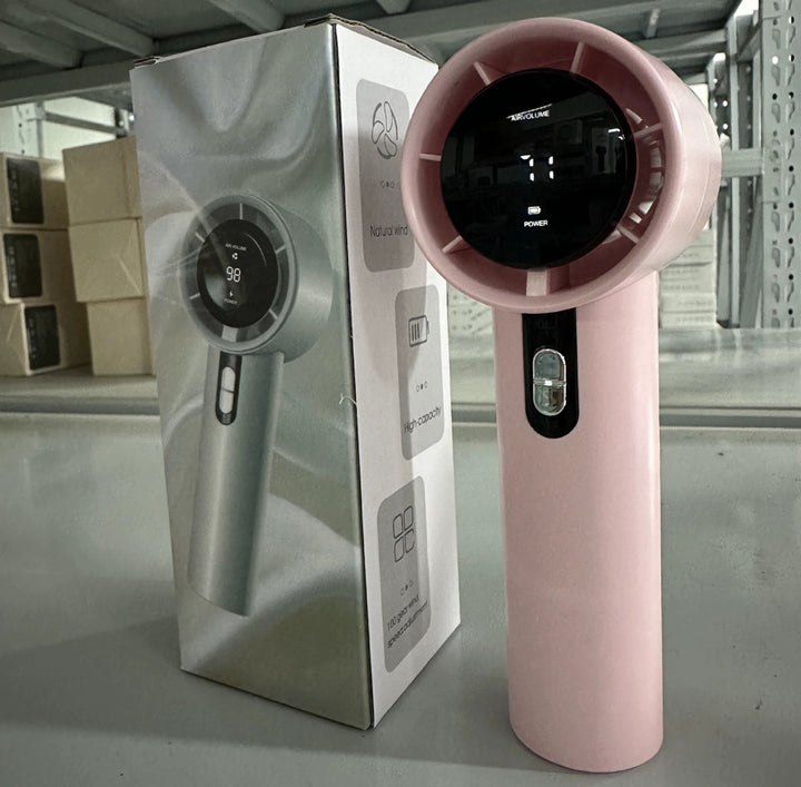 Women's Portable Handheld Fan with Smart LED Display Kalsten