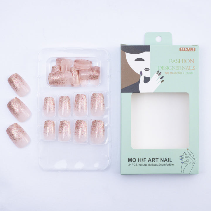 Glittering artificial nails with delicate gradient Kalsten