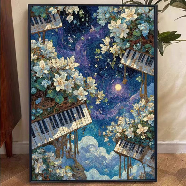 Fantasy Landscape Piano Canvas Art Print Kalsten