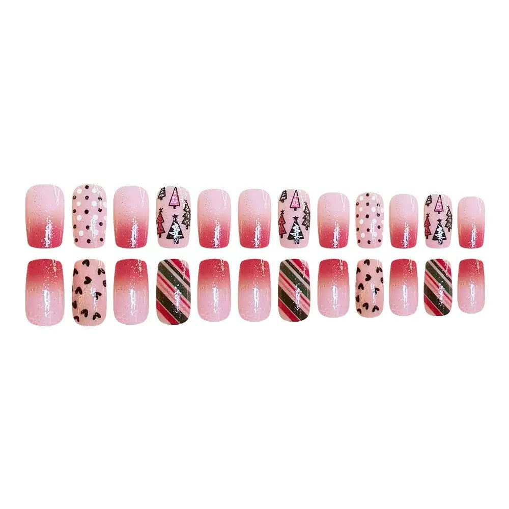 Artificial nail set with festive Christmas motifs and sparkling accents Kalsten