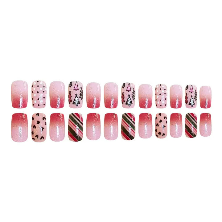 Artificial nail set with festive Christmas motifs and sparkling accents Kalsten
