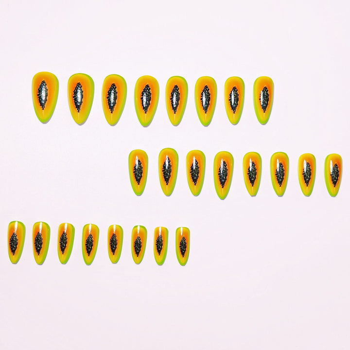 Artificial Nails in Exotic Papaya Design Kalsten