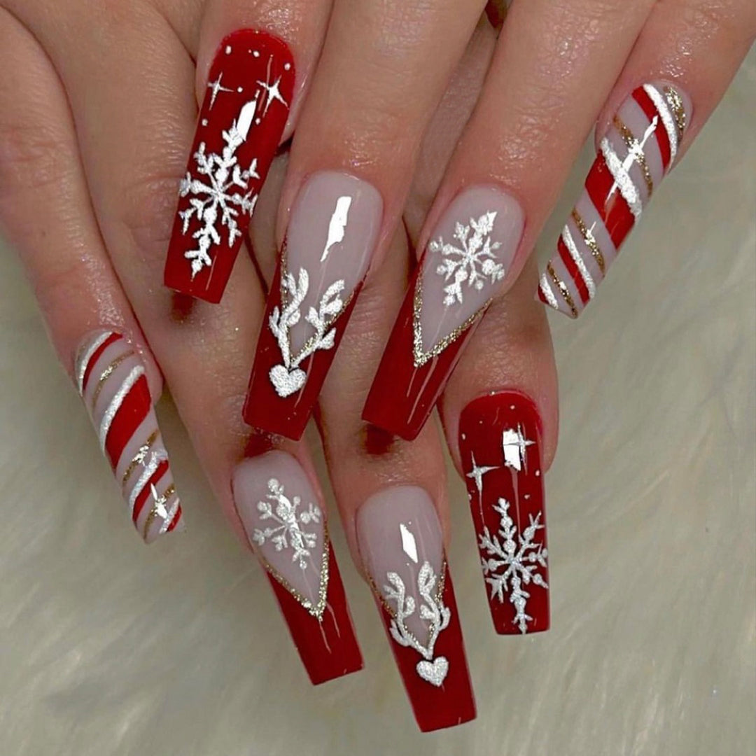 Elegant Stiletto Press-On Nail Set with Unique Design Kalsten