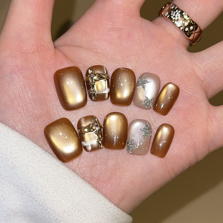 Artificial Nail Set with Glitter and Jewelry Accents Kalsten