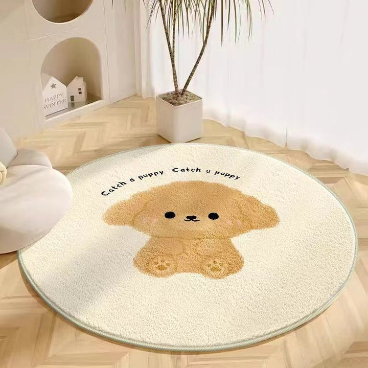Plush Animal-Themed Round Area Rug