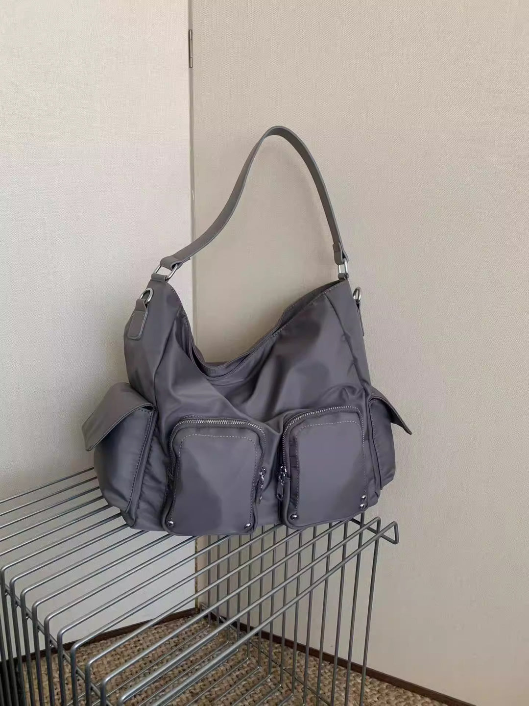 Multi-Pocket Utility Shoulder Bag