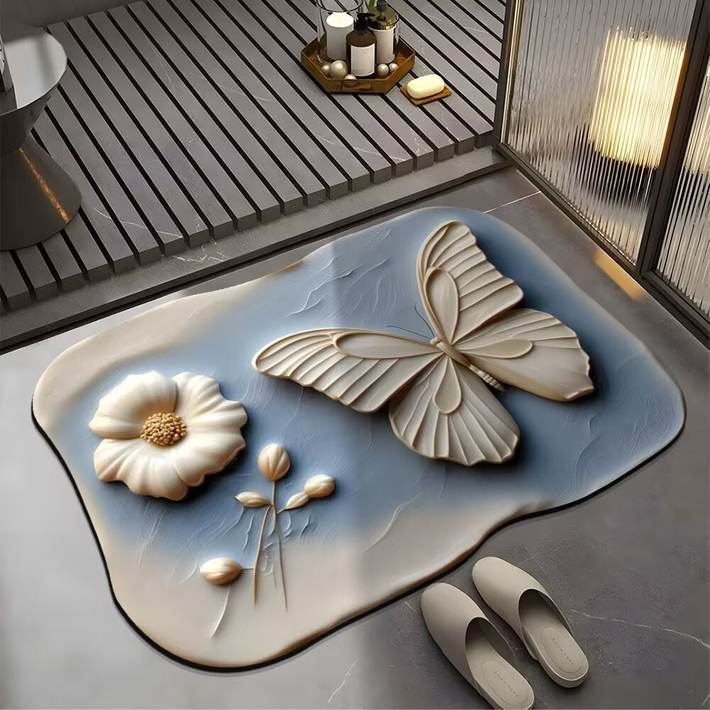 Decorative Butterfly Bath Mat Kalsten