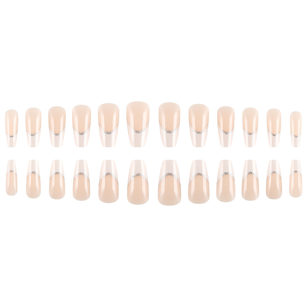 Elegant Press-On Nail Set with Rhinestone Accents Kalsten
