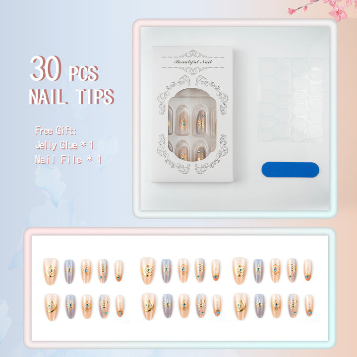 Glamorous artificial nails with luxurious accents Kalsten