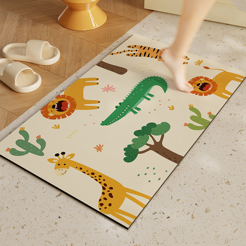 Fun Illustrated Animal Bath Mat Kalsten