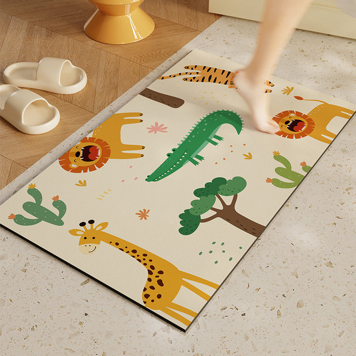 Fun Illustrated Animal Bath Mat Kalsten