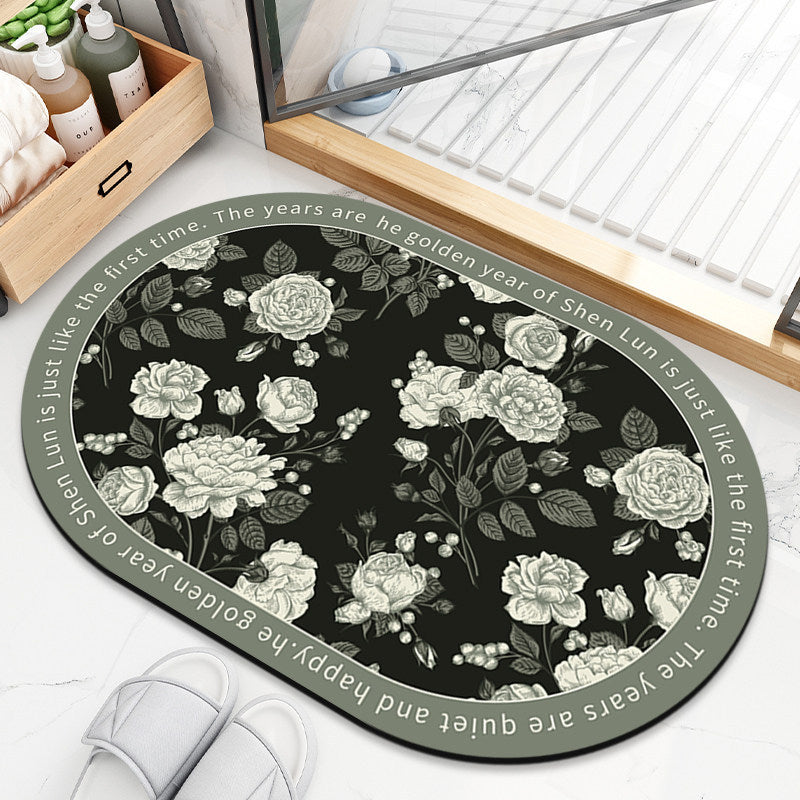 Decorative Floral Patterned Bath Mat