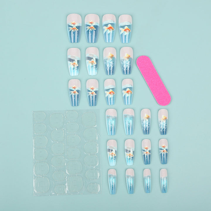 Creative artificial nails with underwater motif Kalsten