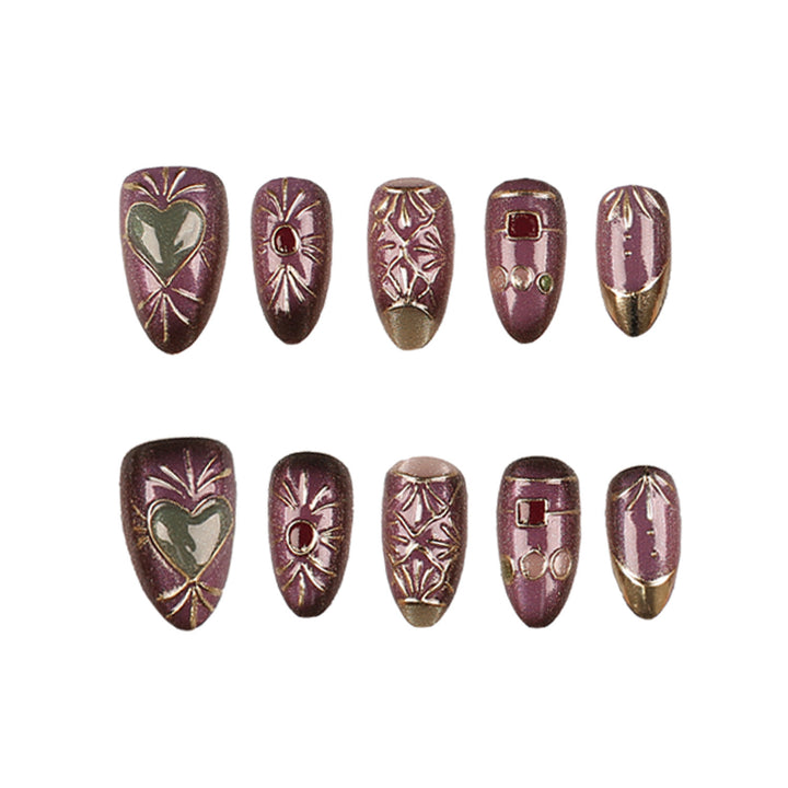 Decorative Press-On Nail Tips Set