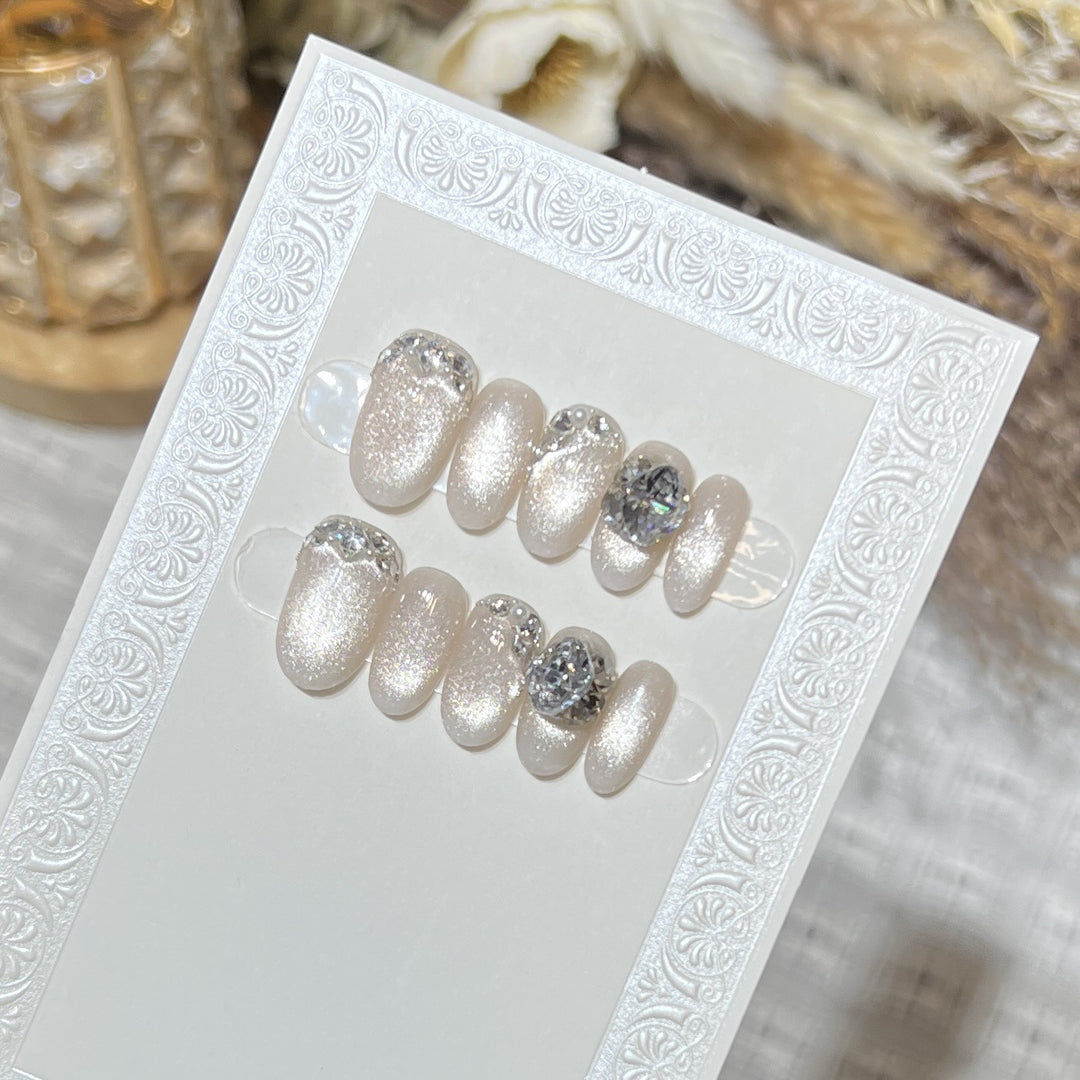 Luxury Gemstone Embellished Press-On Nail Art Kalsten