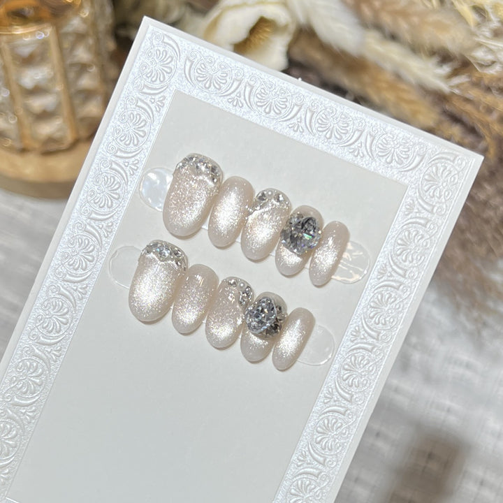Luxury Gemstone Embellished Press-On Nail Art Kalsten
