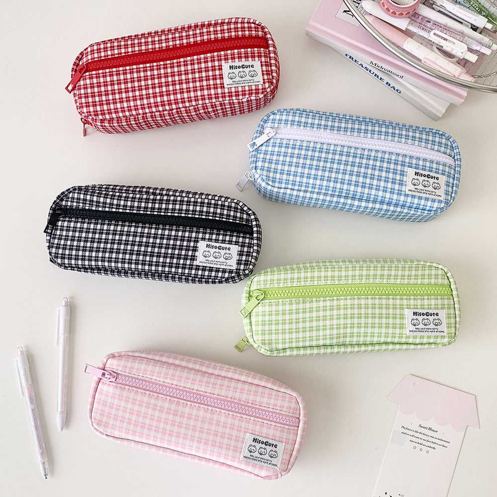 Checkered Pencil Case Organizer
