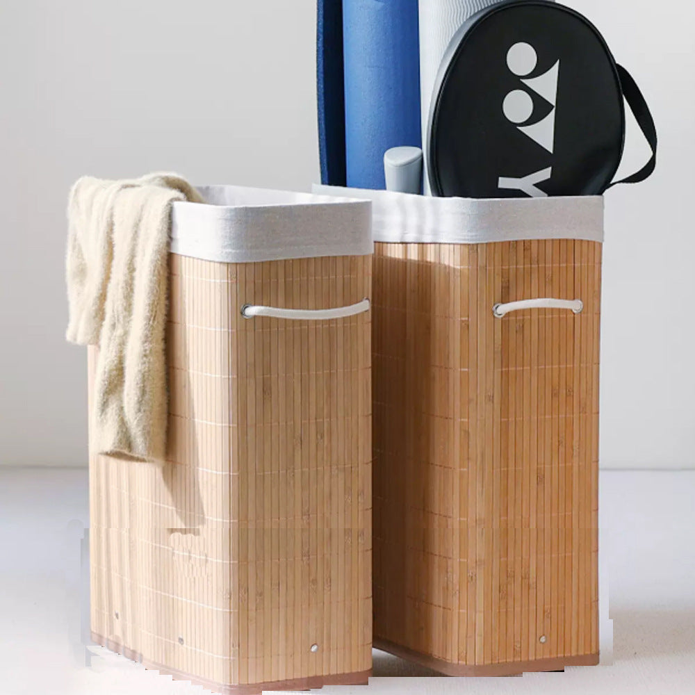 Natural Bamboo Laundry Basket with Lid Kalsten