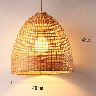 Bamboo Woven Dome Pendant Light