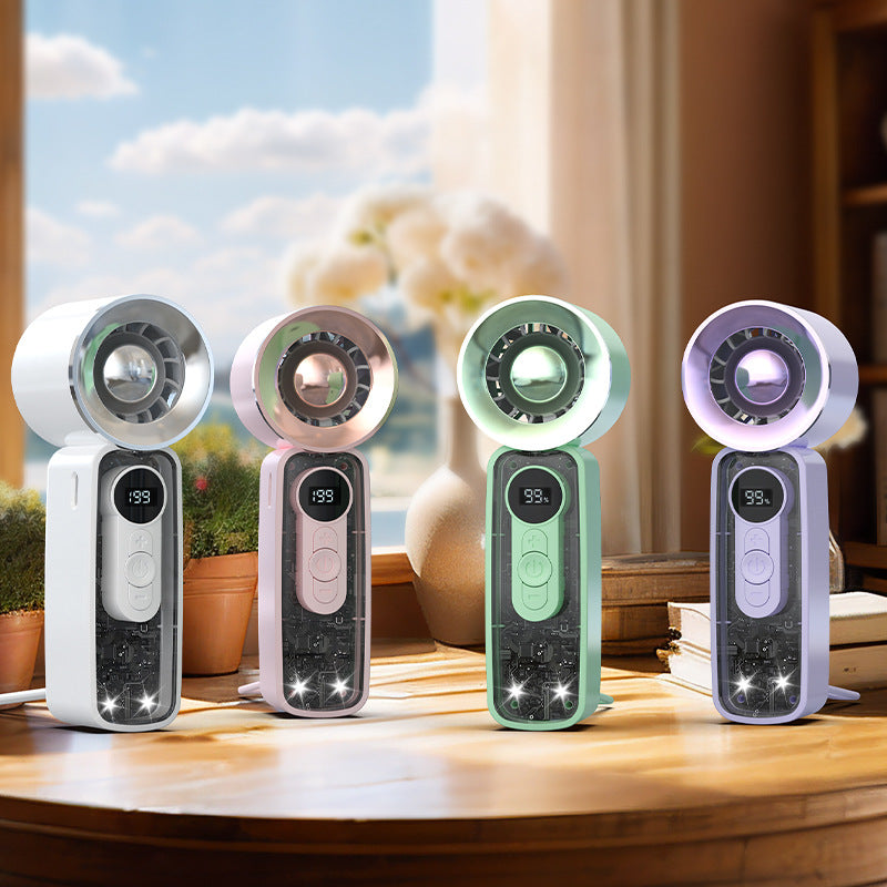 Unisex Portable Mini Dual Fan with LED Display and USB Charging Kalsten