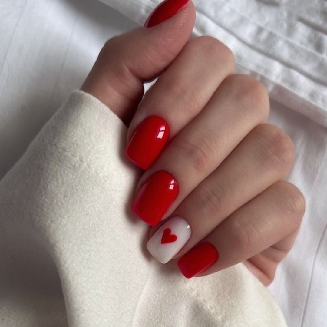 Heart-Embellished Premium Press-On Nail Set Kalsten