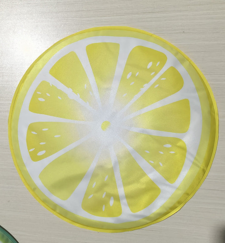 Unisex nano round beach towel made of microfiber with citrus slice pattern and sand-free design Kalsten