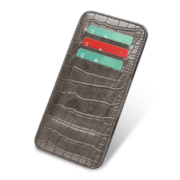 Sleek Crocodile-Embossed Leather Cardholder Kalsten