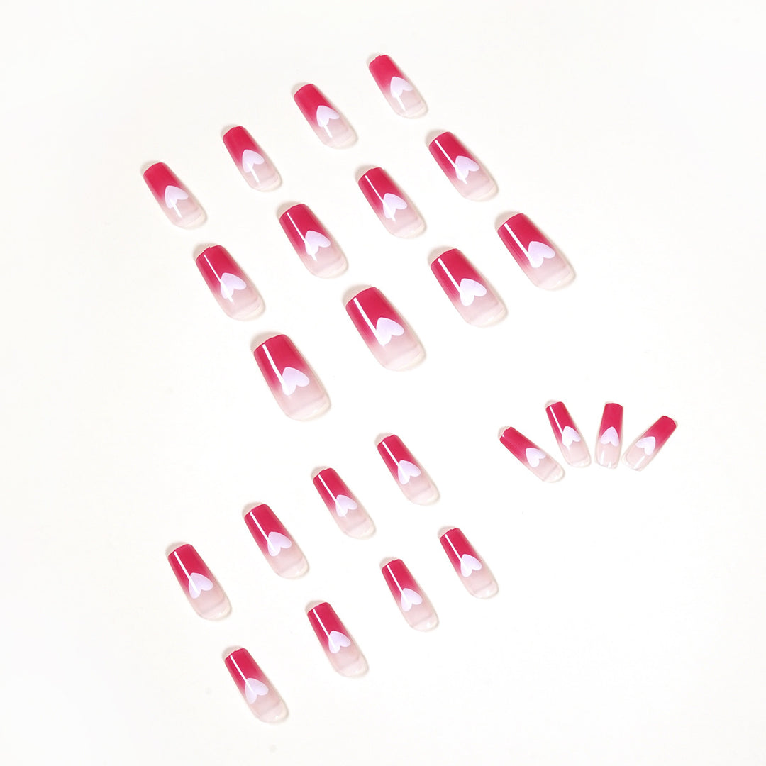Artful nail extensions in romantic heart design Kalsten